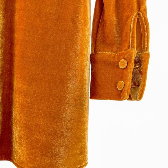 New Urban Outfitters Nellie Velvet Ruched Mini Dress Orange Size Small - Picture 4 of 15